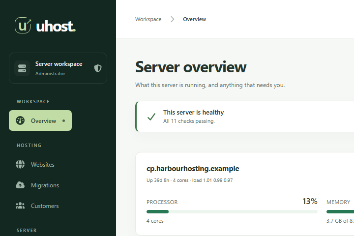 UHost in the Forest palette, the green it ships in