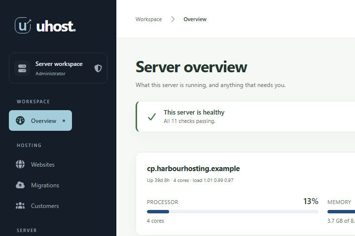 UHost in the Ocean palette, a deep blue