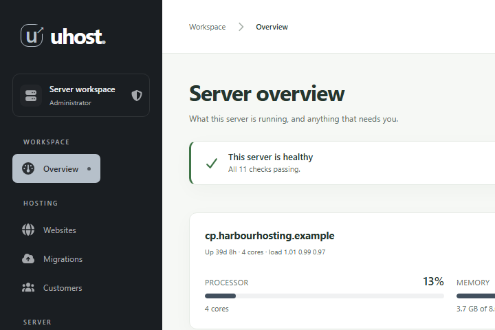 UHost in the Slate palette, which has almost no colour in it
